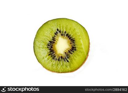 fresh green kiwi slice isolated
