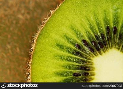 fresh green kiwi sliced , texture
