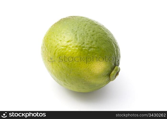 Fresh green lime isolated on white background