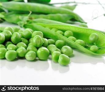 fresh green peas , close up
