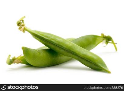 fresh green peas isolated on a white background