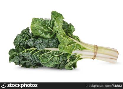 fresh green silverbeet leaves vegetable isolated on white background
