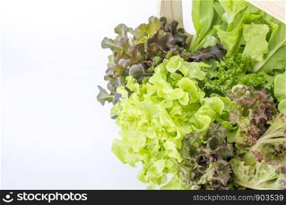 Fresh green vegetables arranged in a basket.