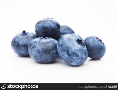 Fresh healthy organic blueberry on white background