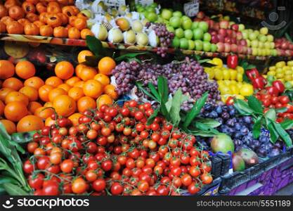 fresh healthy organic food fruits and vegetables at market