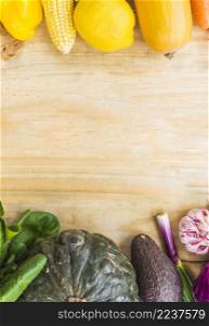 fresh healthy vegetables wooden background