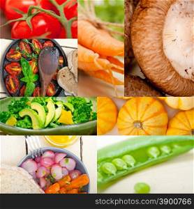 fresh hearthy healthy vegetables selection food collage composition