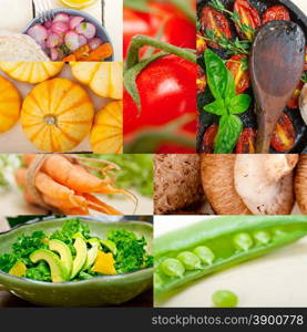 fresh hearthy healthy vegetables selection food collage composition