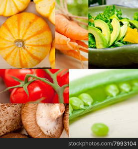 fresh hearthy healthy vegetables selection food collage composition