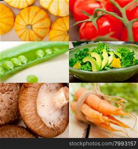 fresh hearthy healthy vegetables selection food collage composition