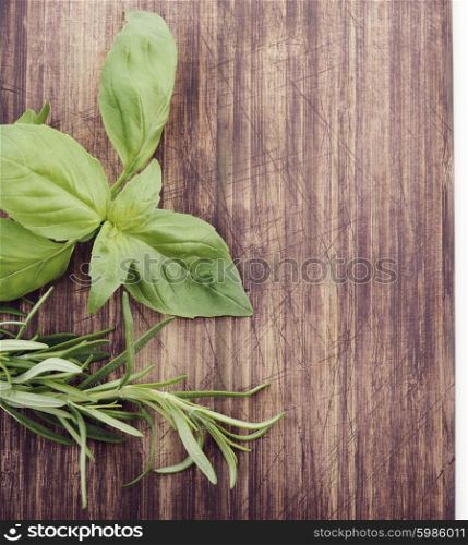 Fresh Herbs on Cutting Board