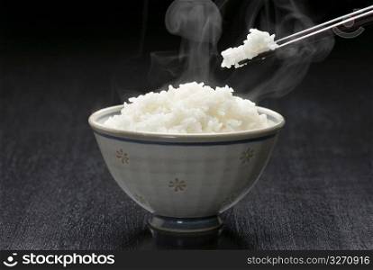 Fresh hot rice