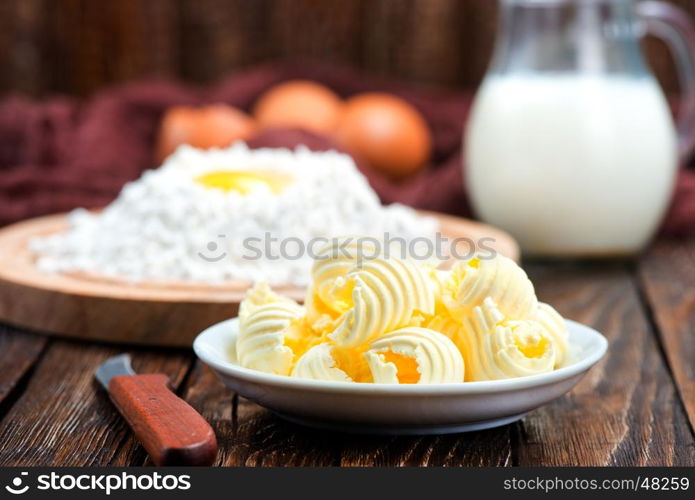 fresh ingredients for baking on a table