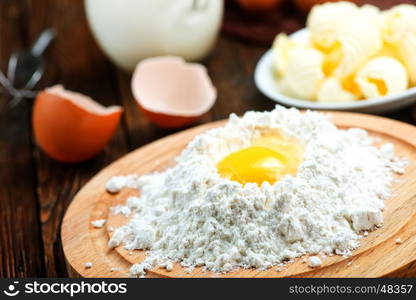 fresh ingredients for baking on a table