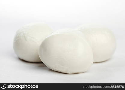 fresh italian mozzarella on white background