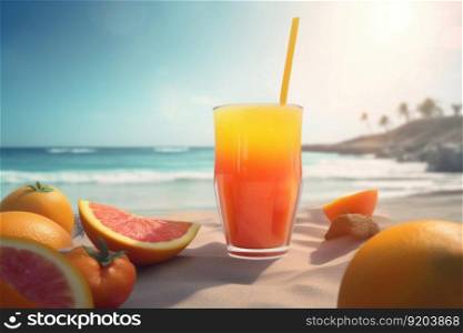 Fresh juice fruits mango. Healthy glass. Generate Ai. Fresh juice fruits mango. Generate Ai