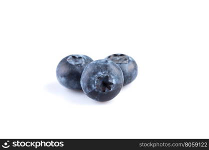 Fresh juicy blueberries isolated on white background