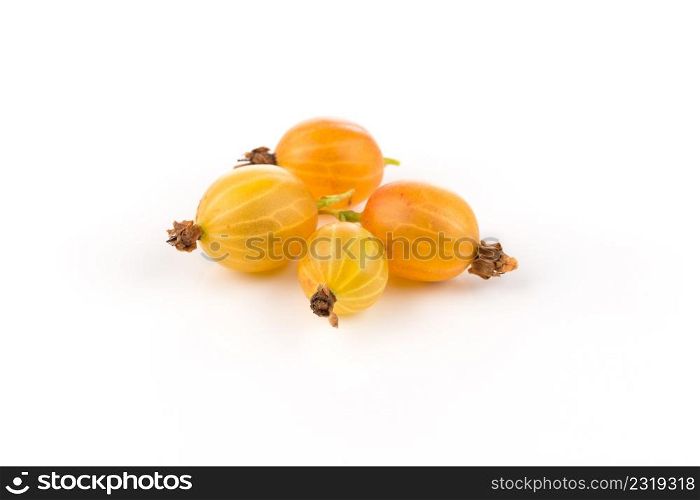 Fresh juicy gooseberry isolated on a white background