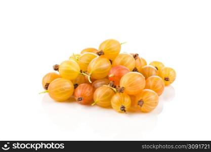 Fresh juicy gooseberry isolated on a white background