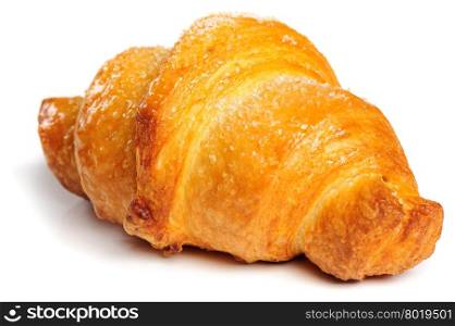 fresh just baked croissant on white background, isolated