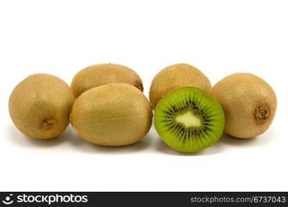 fresh kiwi fruits isolated on white background
