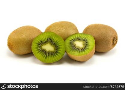 fresh kiwi fruits isolated on white background
