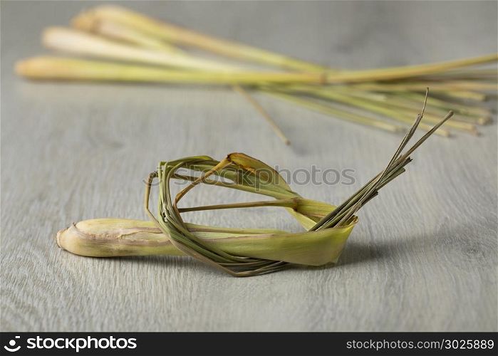 Fresh lemon grass in a knot ready to cook