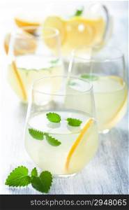 fresh lemonade in glass