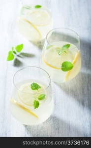 fresh lemonade in glass