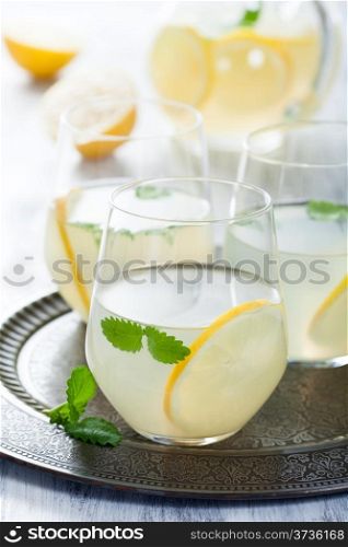 fresh lemonade in glasses
