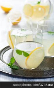 fresh lemonade in glasses