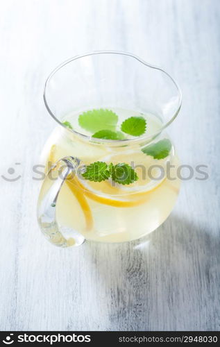 fresh lemonade in jar