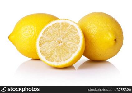 Fresh lemons on white background, isolated