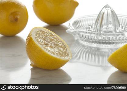 Fresh lemons ready to press