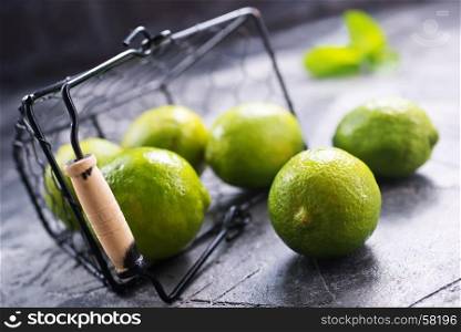 fresh limes on the table,stock photo