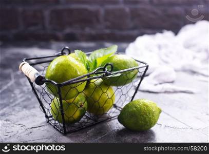 fresh limes on the table,stock photo