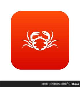 Fresh live crab icon digital red for any design isolated on white vector illustration. Fresh live crab icon digital red