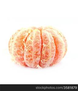 fresh mandarin with leaf isolated on white.