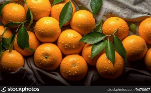 Fresh mandarins on the table after being washed