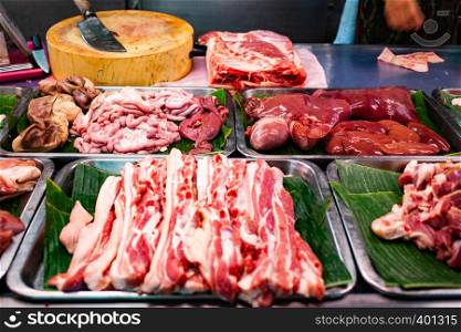 fresh meat on the market - pork ribs