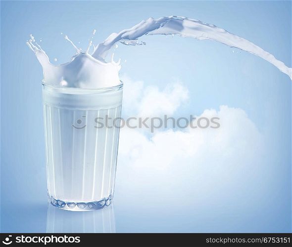 Fresh milk in the glass