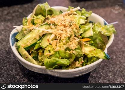 Fresh mix green salad in bowl
