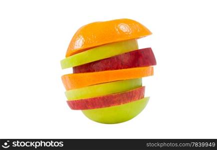 fresh Mixed fruit on white background