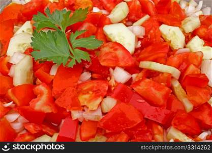 Fresh mixed red white salad