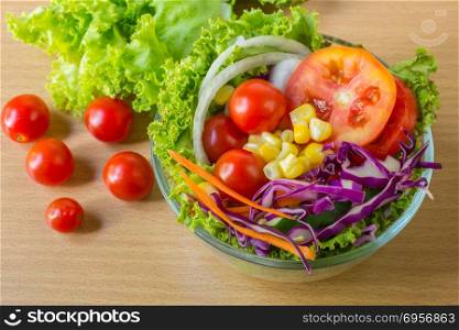 Fresh mixed vegetables salad.