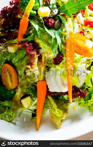 fresh mixed vegetables salad extreme close up ,very healthy food