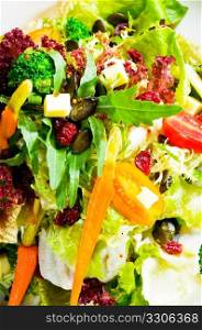 fresh mixed vegetables salad extreme close up ,very healthy food