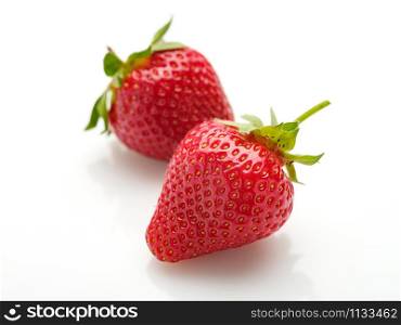 Fresh natural strawberries on white background