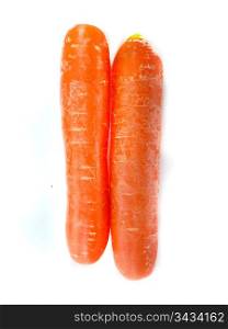 fresh orange carrot on white background . fresh orange carrot