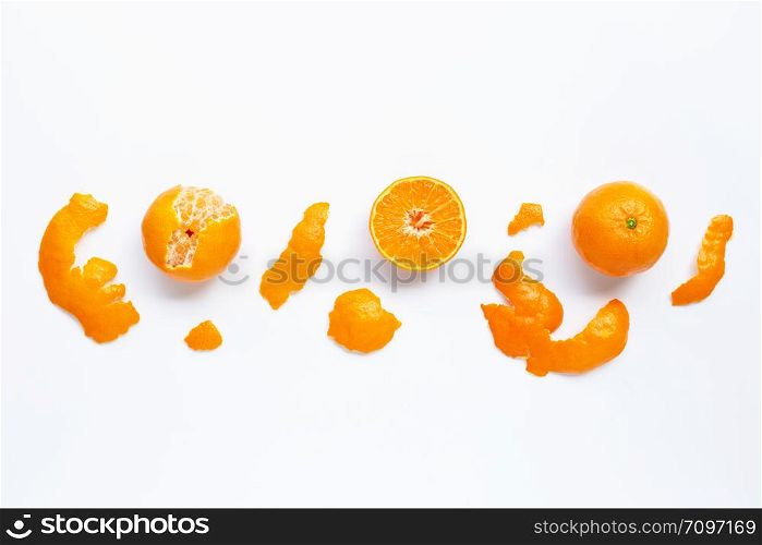 Fresh orange citrus fruit isolated on white background. Juicy, sweet and high vitamin C